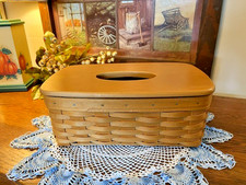 Longaberger Rectangular Tissue Basket Dated 2000 With Lid picture