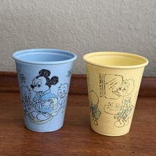 Vintage Walt Disney Plastic Cup USA 3.5” Juice Cup Pluto Donald Mickey Mouse  picture