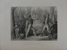 Antique United States History General Harrison and Tecumseh Art 1878 American picture