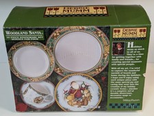 Debbie Mumm Woodland Santa 20 Piece Serving Set, Excellent Condition, Complete picture