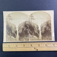 Cliffs Porcupine Island Stereoview Mt. Desert Maine 1870s Waterfall Nature picture