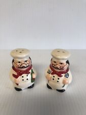 Vintage 3” Italian Chef Kitchen Salt And Pepper Shakers. picture