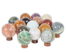 Bulk 4.3 Kg Gemstone Crystal Ball Lot- 16 Pcs Unique Varieties Polished Spheres picture