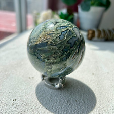 380g Natural Moss Agate Sphere Quartz Crystal Ball Healing 65mm 5th picture