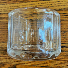 Vintage Fire King Anchor Hocking Ribbed Glass Salt Cellar Dish Open Lidless picture
