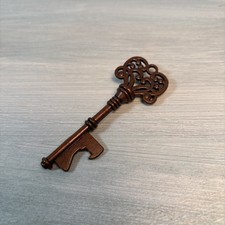 Gorgeous Unique Skeleton Key Beer Bottle Opener Brass Color Excellent Condition  picture
