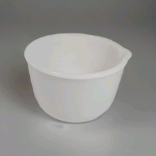 Glasbake Sunbeam Small Milk Glass Mixing Bowl with Pour Spout Made in USA #16 picture