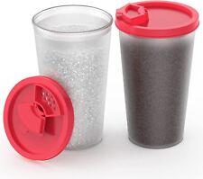 WayEee Salt & Pepper Shakers Set of 2 Moisture Proof 6.7oz Plastic Large Shaker picture
