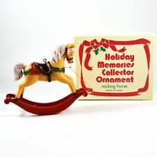 Vintage Holiday Memories Rocking Horse Christmas Ornament Plastic Original Box picture