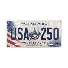 Washington DC USA 250 America 1776-2026 License Plate Custom Car Tag Wall Decor picture