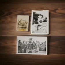 Original WWII US Servicemen & Captured Japanese Trophy Flags Snapshot Lot 3pcs picture