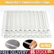 10pcs Thick Glass Tobacco Glass Pipes Reusable One Hitter Smoking Tube Pipe  US picture