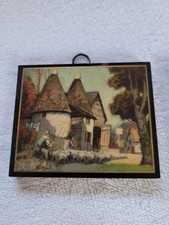 Vintage British Artist Ernest Uden Small Wall Art On Wood Plaques picture