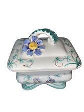 Vintage Ceramic Music Box with Flowers, hand painted Working “Nach Em Rage” picture