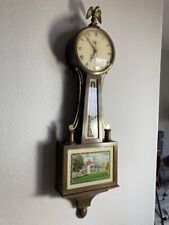 Vintage Banjo Eagle 1930's Warren Telechron USA Electric Clock w/Pretty Scene on picture