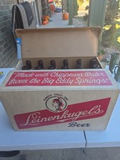 🍻Very Rare Leinenkugel’s Beer Bottles With Box  📦 Heavy Cardboard Box 1981 👀 picture