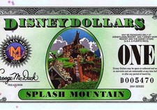 WDW 2014 $1 D RARE (FOUR) 4 Digit D005467 SPLASH MT MICKEY Disney Dollar Dollars picture