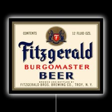 Fitzgerald Burgomaster Beer Troy New York NEW LED Hanging Lighted Sign: 18x23