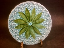 Antique German Majolica Lily of the Valley Plate from Schramberg picture