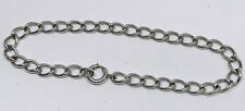 6.4g 925 7.5” STERLING SILVER LINK CHAIN BRACELET VINTAGE CHARM MARKED picture