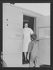 Photo:Caldwell Idaho 1930s Farm Camp Dental Clinic Boy Doctor FSA picture