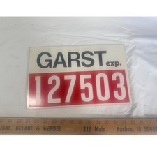 Garst Seed Sign Vintage 13.5x9.5 Red White Good Experimental Field 127503 picture