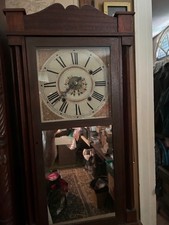 DANIEL PRATT JR 30 HOUR WOODEN WORKS CLOCK WITH ALARM-LOOKS GREAT WORKS GREAT picture
