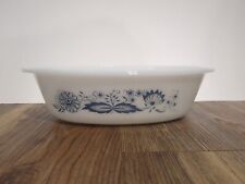 Vintage Glasbake Oval Casserole Dish J-235 Old Town Blue Onion 1 qt NO LID picture