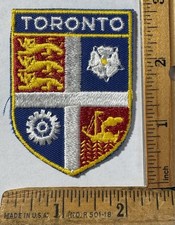 Vintage Toronto Coat Of Arms Iron On Patch Travel Souvenir Ontario Canada picture