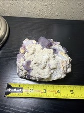 Transparent Purple Green Cubic Fluorite Crystal On Matrix Mineral Specimen B picture