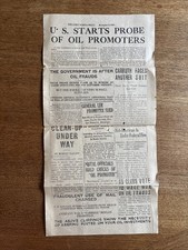 1922 Fort Worth Press Oil Fraud Investigation Newspaper Clipping Texas History picture