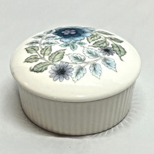 Vintage Wedgwood Clementine Floral Trinket Box with a Fluted side. 1969 picture
