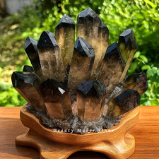 2025 300G New Find Large Smoky Quartz Crystal Healing Cluster Rocks Specimens picture