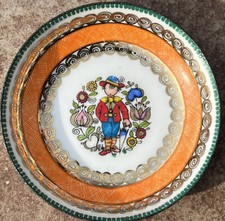 HM Handmade in Austria Trinket Diah Bowl Enameled Metal Vintage picture