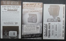3 Original Vintage Packard-Bell Radio Brochures c.1946/47 picture