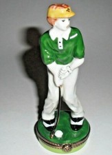 Peint Main Limoges Trinket-Golfer picture