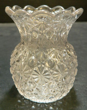 Vintage Clear Daisy Button Glass Toothpick Holder 2.88