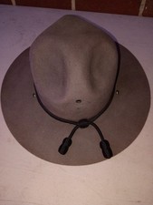 Vtg 1940s Mallory Aristocrat Campaign Hat Size 7 3/8 Felt Cavalry Trooper WW2 picture