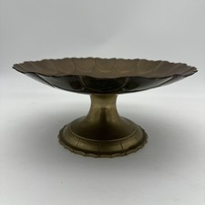 Vintage Antique Mottahedeh Brass Footed Candy Dish Decor Holder 4” Tall 8.5”Diam picture