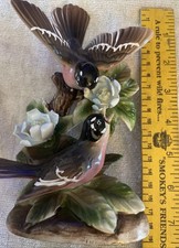 Vintage  Porcelain Robin TILSO Birds & Flowers Action Figurine 7” Labeled picture