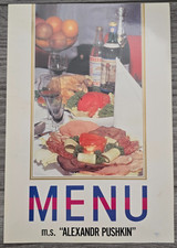 1986 MS Alexandr Pushkin Dinner Menu Far Eastern Shipping Company Soviet Ship picture