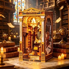 Rolife Library of Wonders DIY Book Nook 3D Wooden Puzzle Bookshelf Decor LED Toy picture