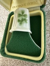 Vintage Donegal Parian China Thimble Green Box Clover picture