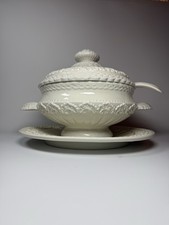 Large Vintage Italian Rococo Revival Capodimonte Style Tureen w/ Ladle & Plate picture