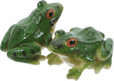 2Pcs Realistic Resin Frog Figurines Garden Simulation Frog Statue Green Frog Orn picture