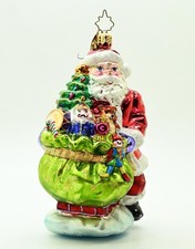 Christopher Radko SANTA DELUXE DELIVERY Glass Christmas Ornament 2001 Vintage picture