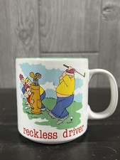 VTG Papel Reckless Driver Golf Coffee Mug Cup By: Jim Benton  Funny White picture