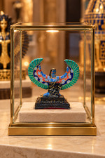Unique Ancient Egyptian Goddess Isis Gemstone Winged Statue picture