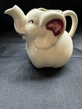 VTG RARE Shawnee Pottery ELEPHANT 1940's Porcelain Milk Creamer Pitcher, USA picture