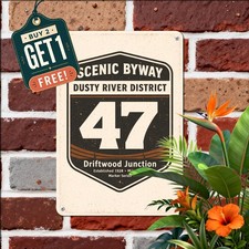 Historic Pacific Coast Ocean Highway End Retro Metal Tin Sign Decor 8x12 In picture